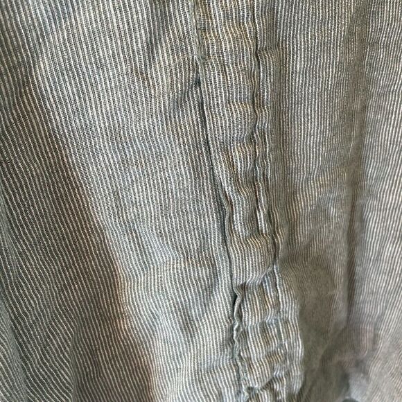 Nina Kendosa Paris Linen Blend Blouse Button Up Light Green 3/4 sleeve *READ* - Picture 6 of 6